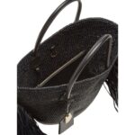 Tote bag with cut-out and fringes