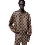 LOUIS VUITTON DAMIER LEATHER HARRINGTON JACKET