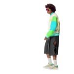 LOUIS VUITTON EMBROIDERED LEATHER MIX BLOUSON