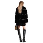 LOUIS VUITON LEATHER STRIP BLACK MINK COAT