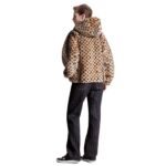 LOUIS VUITON LEATHER TRIM MONOGRAM MINK JACKET