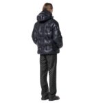 LOUIS VUITTON MONOGRAM LEATHER HOODED DOWN JACKET