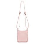 MCM MINI HIMMEL HOBO IN EMBOSSED LOGO LEATHER PINK