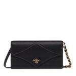 MCM LARGE DIAMOND CHAIN WALLET IN SPANISH CALF LEATHER BLACK