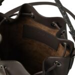 BRUNELLO CUCINELLI CALFSKIN BUCKET BAG WITH PRECIOUS BRAIDED HANDLE