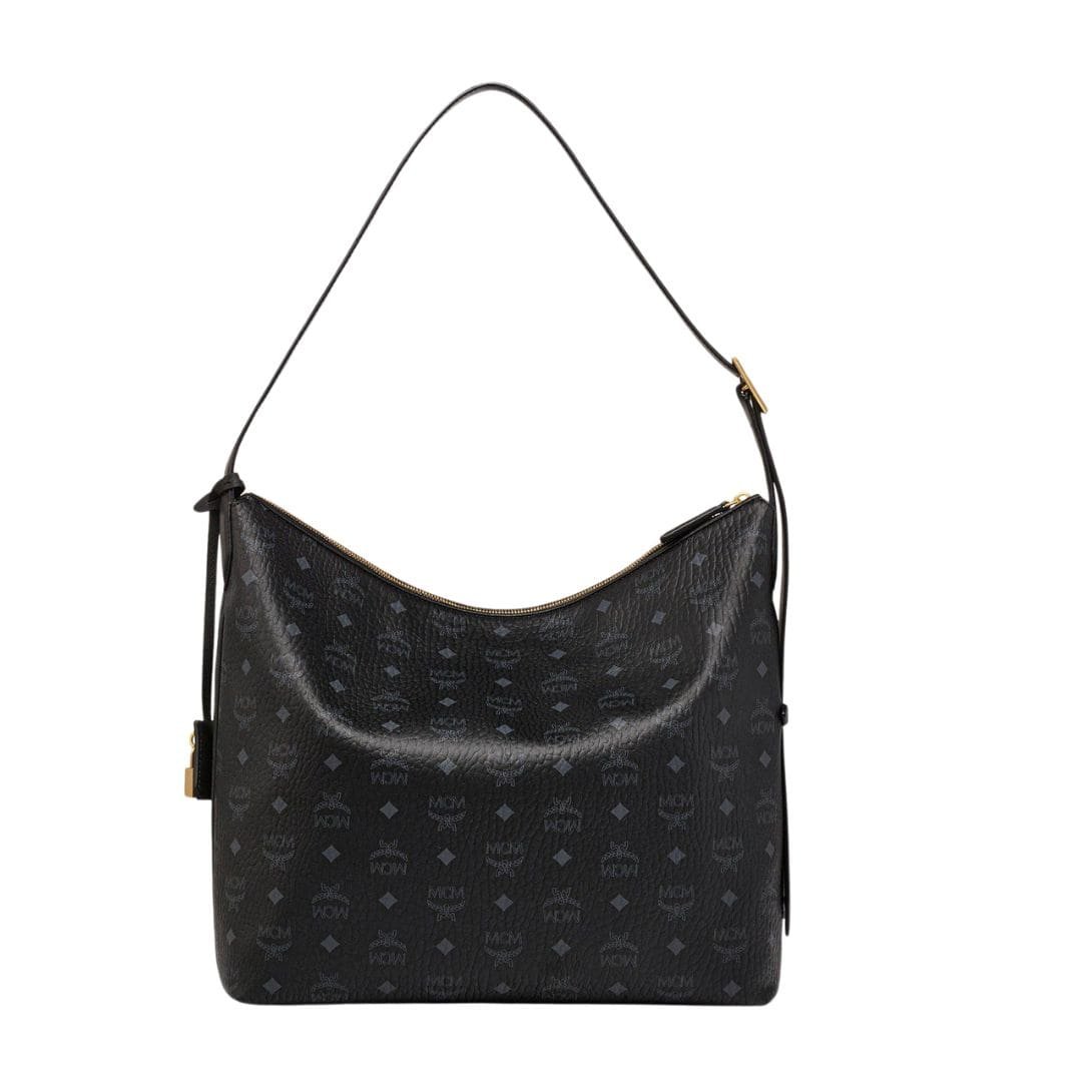 MCM LARGE AREN HOBO IN VISETOS BLACK