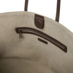 BRUNELLO CUCINELLI COTTON AND LINEN CANVAS LARGE SHOPPER BAG WITH MONILI