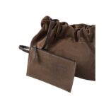 BRUNELLO CUCINELLI SUEDE SOFT BAG WITH PRECIOUS CHAIN