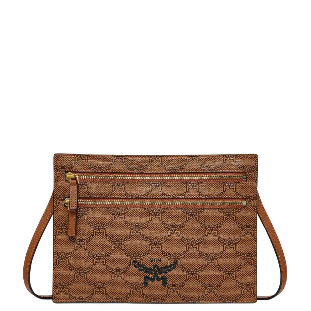 MCM SMALL HIMMEL CROSSBODY POUCH IN LAURETOS COGNAC