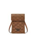 MCM MINI HIMMEL CROSSBODY POUCH IN LAURETOS COGNAC