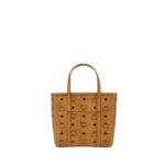 MCM MINI TONI TOP-ZIP SHOPPER IN VISETOS COGNAC