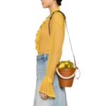 MAISON MARGIELA FLOWER LEATHER BUCKET BAG