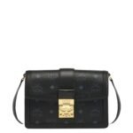 MCM SMALL TRACY SHOULDER BAG IN VISETOS BLACK