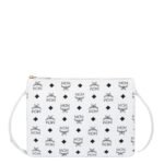 MCM MEDIUM CROSSBODY POUCH IN VISETOS ORIGINAL WHITE