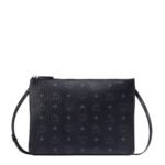 MCM MEDIUM COMPAER SIZE CROSSBODY POUCH IN VISETOS ORIGINAL BLACK