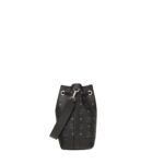 MCM MEDIUM DESSAU DRAWSTRING BAG IN VISETOS BLACK