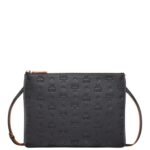 MCM MEDIUM AREN CROSSBODY POUCH IN MONOGRAM LEATHER BLACK