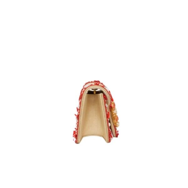 SMALL VALENTINO GARAVANI LOCÒ RAFFIA SHOULDER BAG WITH EMBROIDERED TRIM - Image 4