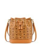 MCM MEDIUM DESSAU DRAWSTRING BAG IN VISETOS COGNAC