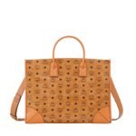 MCM X-LARGE MUNCHEN TOTE IN VISETOS COGNAC