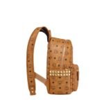 MCM SMALL STARK SIDE STUDS BACKPACK IN VISETOS COGNAC