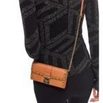 MCM LARGE TRACY CHAIN WALLET IN LEATHERT VISETOS MIX COGNAC