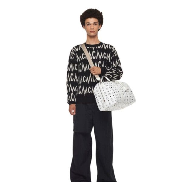 MCM OTTOMAR WEEKENDER BAG IN VISETOS WHITE - Image 6