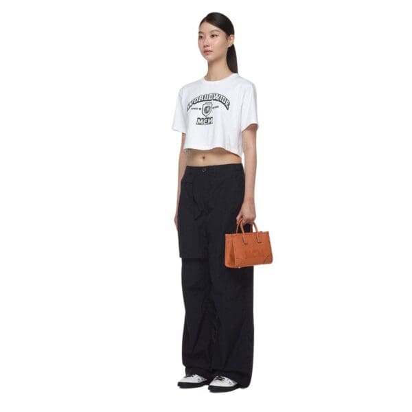 MCM MINI MUNCHEN TOTE IN SPANISH CALF LEATHER COGNAC