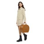 MCM MEDIUM HAT BOX IN VISETOS COGNAC