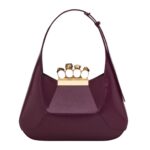 Alexander McQueen Women's the jewelled hobo Bag in burgundy.