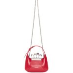 Alexander McQueen Women's the jewelled hobo Bag in welsh red.