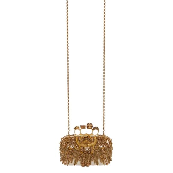 ALEXANDER MCQUEEN WOMEN'S KNUCKLE CLUTCH IN GOLD - Image 5