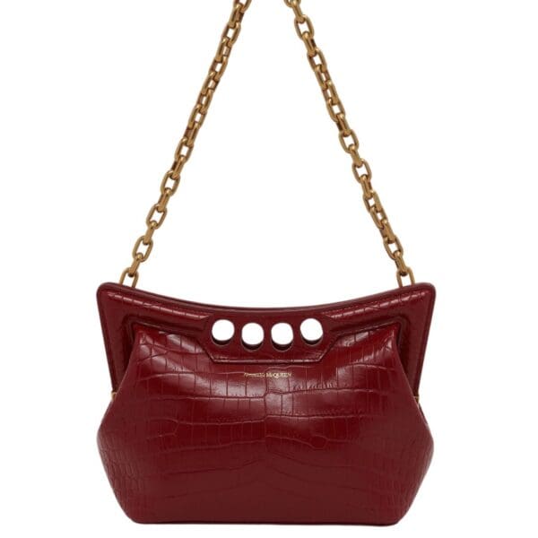 Alexander McQueen women's the peak bag small in dark red
