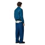 LOUIS VUITTON MONOGRAM EMBOSSED LEATHER AND WOOL BLOUSON