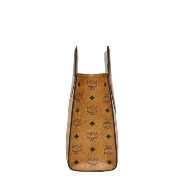 MEDIUM DIAMOND TOTE IN VISETOS LEATHER MIX COGNAC