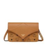 MCM MINI DIAMOND SHOULDER BAG IN VISETOS LEATHER MIX COGNAC