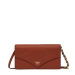 MCM LARGE DIAMOND CHAIN WALLET IN SPANISH CALF LEATHER BROWN