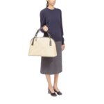 MAISON MARGIELA INTERWOVEN LEATHER-TRIM TOTE BAG