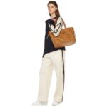 MCM MEDIUM REVERSIBLE LIZ SHOPPER IN VISETOS COGNAC