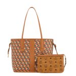MCM SMALL REVERSIBLE LIZ SHOPPER IN VISETOS COGNAC