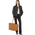 MCM LARGE REVERSIBLE LIZ SHOPPER IN VISETOS COGNAC