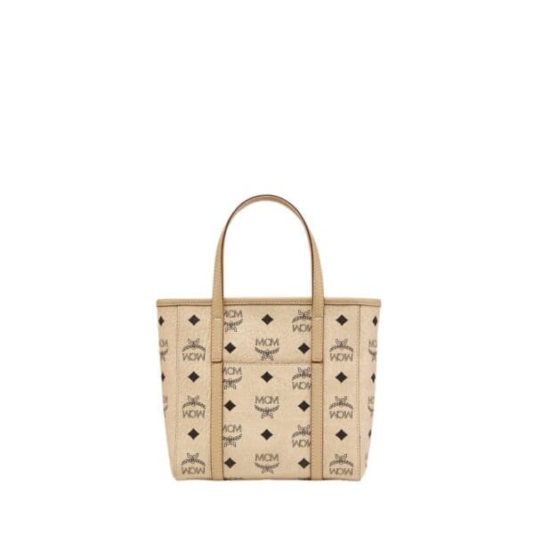 MCM MINI TONI TOP-ZIP SHOPPER IN VISETOS BEIGE