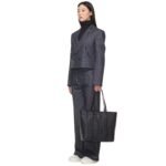 MCM MINI TONI TOP-ZIP SHOPPER IN VISETOS BLACK