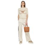 MCM MINI TONI TOP-ZIP SHOPPER IN VISETOS LEATHER MIX COGNAC
