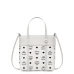 MCM MINI TONI TOP-ZIP SHOPPER IN VISETOS LEATHER MIX WHITE
