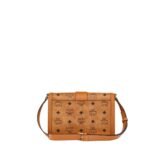 MCM SMALL TRACY SHOULDER BAG IN VISETOS COGNAC