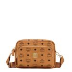 MCM SMALL AREN CROSSBODY IN VISETOS COGNAC