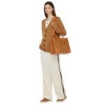 MCM LARGE MUNCHEN TOTE IN VISETOS COGNAC