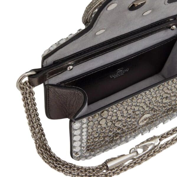 MICRO VALENTINO GARAVANI LOCÒ CHAIN BAG WITH RHINESTONES