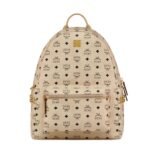 MCM MEDIUM STARK SIDE STUDS BACKPACK IN VISETOS BEIGE